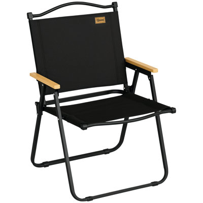 Chaise de camping pliante, fauteuil portatif, noir