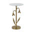 Table d'appoint tulipe dorée avec plateau en marbre blanc