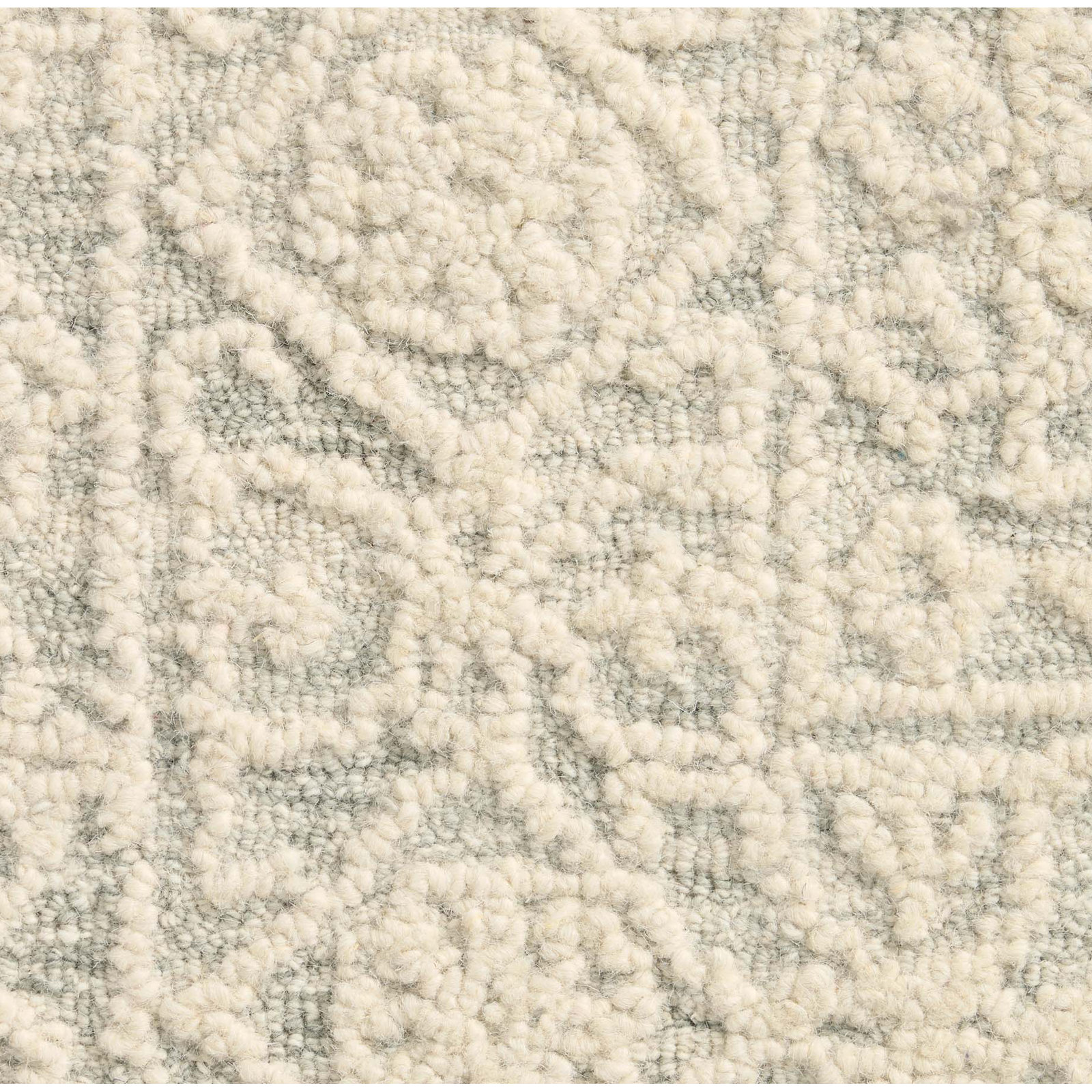 Albie Handmade Wool Mist/Ivory Rug, Rectangle 8'6" x 12'