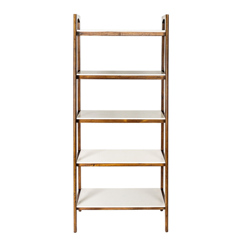 Mobilier de bibliothèque moderne avec tablette et fabrication durable pour un usage domestique, Noyer