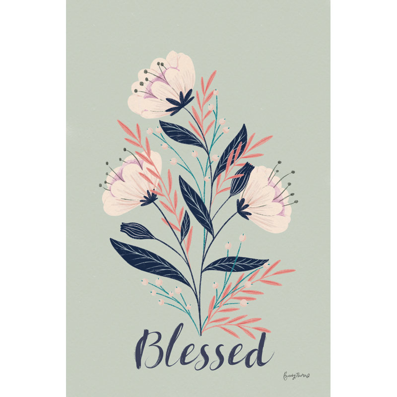 Modern Floral I Mint by Becky Thorns - Wrapped Canvas Print, 76cm H x 51cm W x 3.8cm D