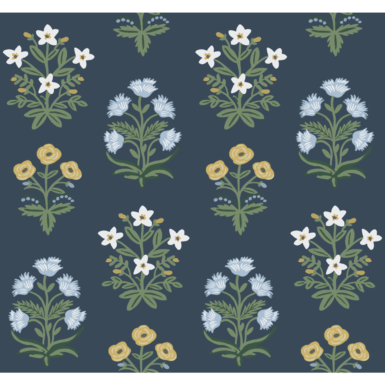 Mughal Wallpaper Double Roll, Navy