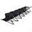 Portable Folding Bench, 6 Seat Soccer Bench With Multiple Storage Pockets & Carrying Bag, Lightweight Sideline Seating With Back Rest For Football, Baseball, Camping, Outdoor Events, Black
