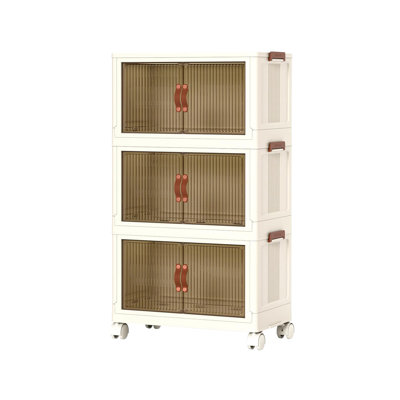  Bacs de rangement pliables 64,4 pte avec roulettes