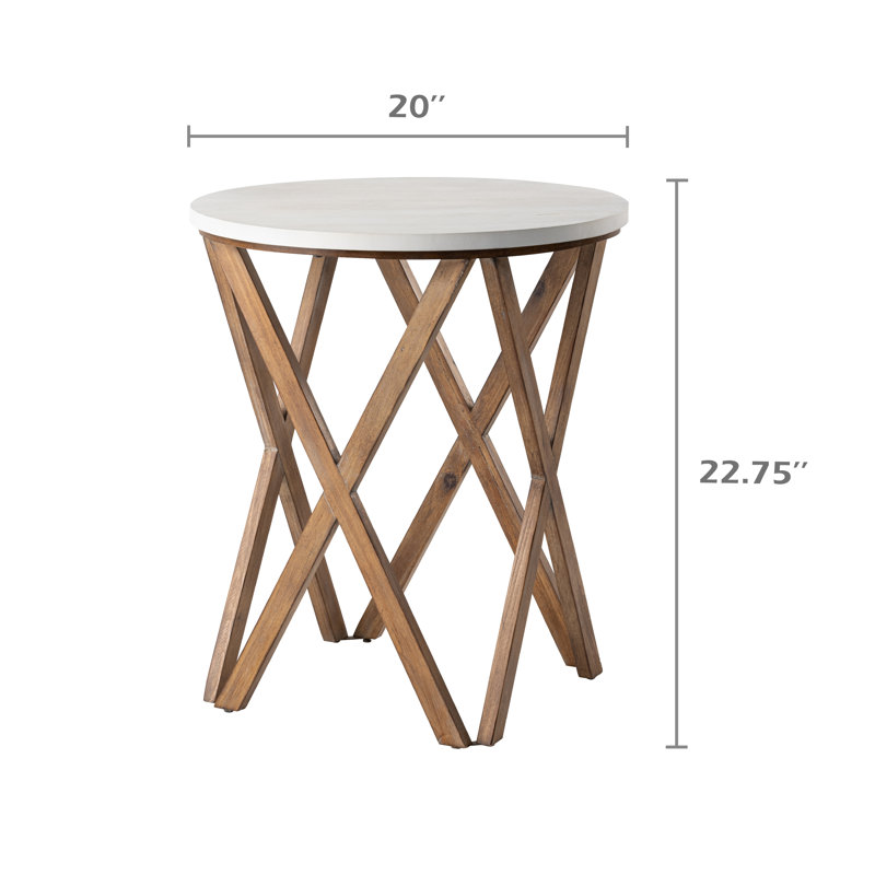 Rustic Round Rustic End Table, Boho Nightstand