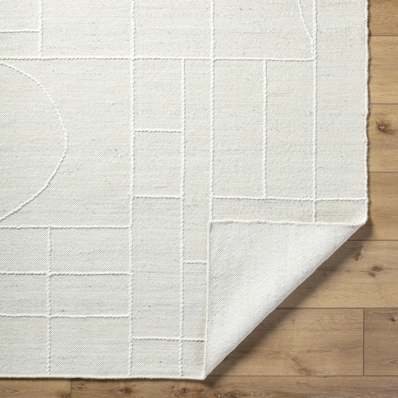 Hand Tufted Wool Geometric Rug, Rectangle 5' x 7'6"