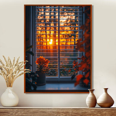 Window In The Forrest Sunrest - Art mural de fenêtre pour le salon