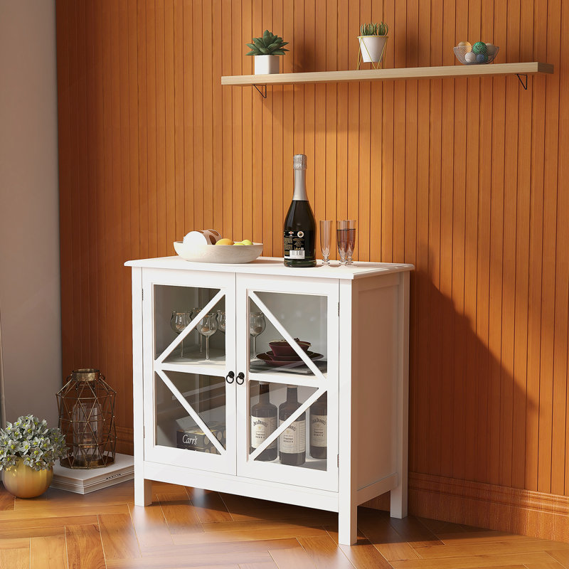 Armoire de cuisine avec double porte vitrée