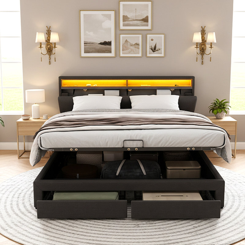 Bed, 140.5 x 203 cm