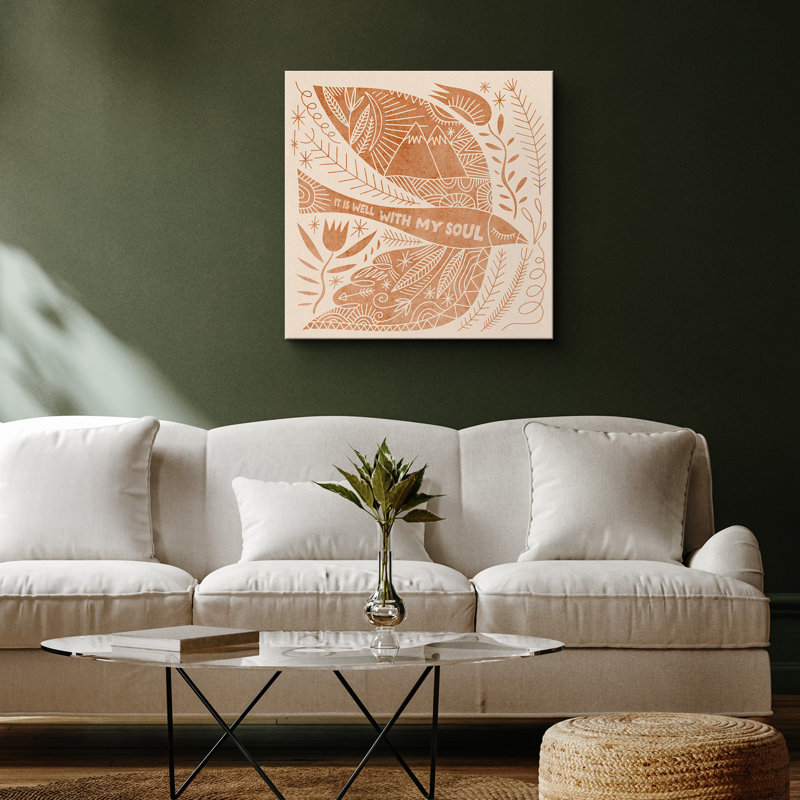 "It is Well With My Soul", impression sur toile de style Folk inspiré pour un décor de salon ou de vestibule, Toile tendue