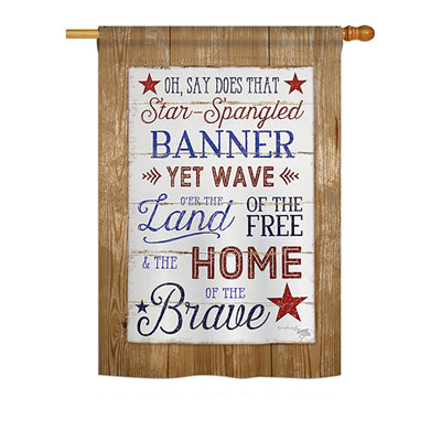 Double Sided 40'' H x 28'' W Polyester Independence Day House Flag