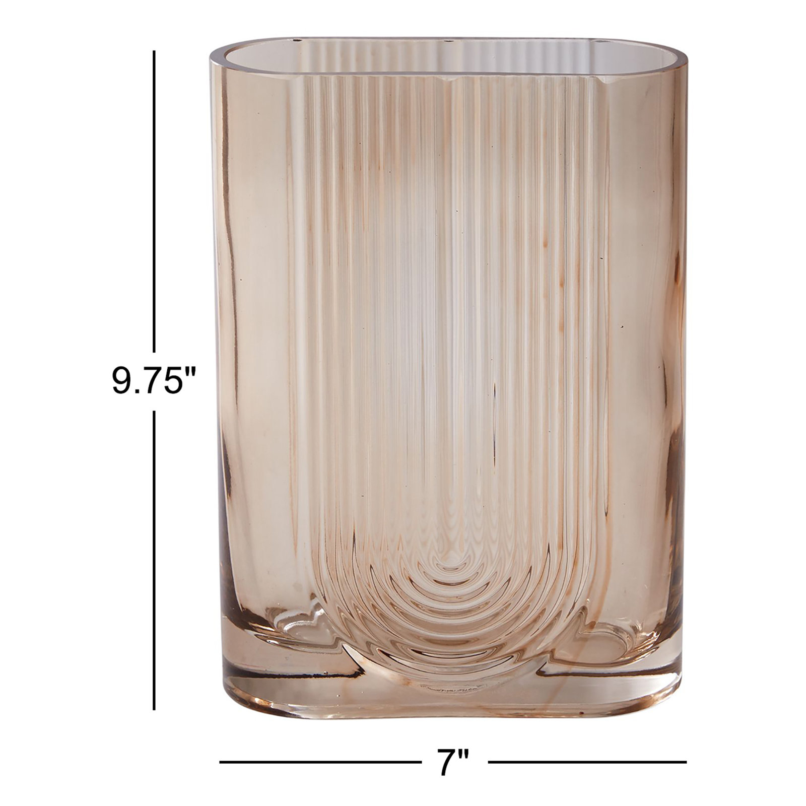 Pardee Handmade Glass Table Vase, 9.75" H x 7" W x 3" D
