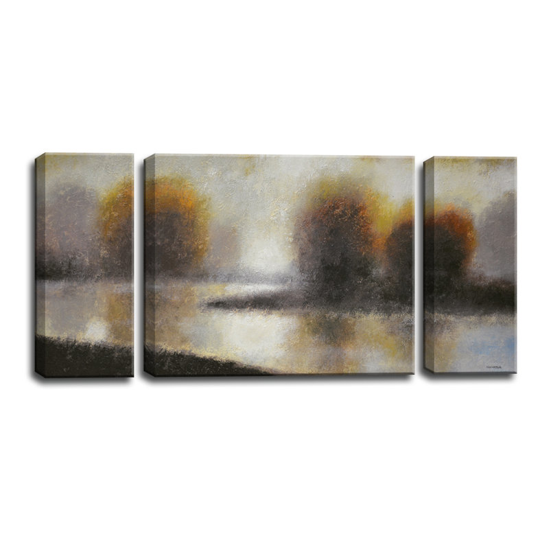 Ensemble de 3 reproductions d’art sur toile tendue "bailey creek i/ii/iii"