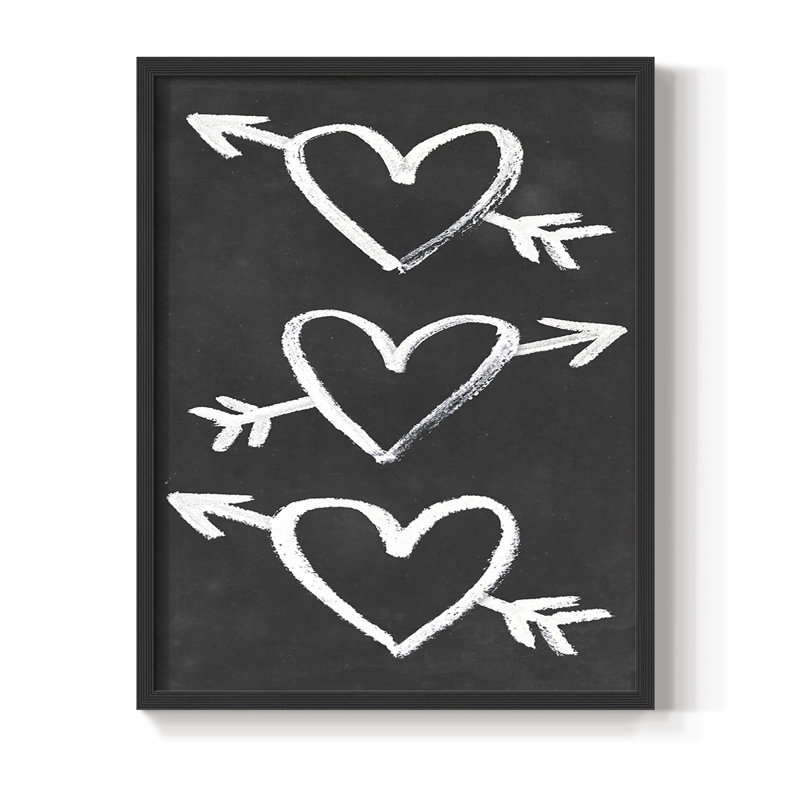 Reproduction encadrée de la collection You You Loved B - bois massif, Noir, H 10 po x l 8 po