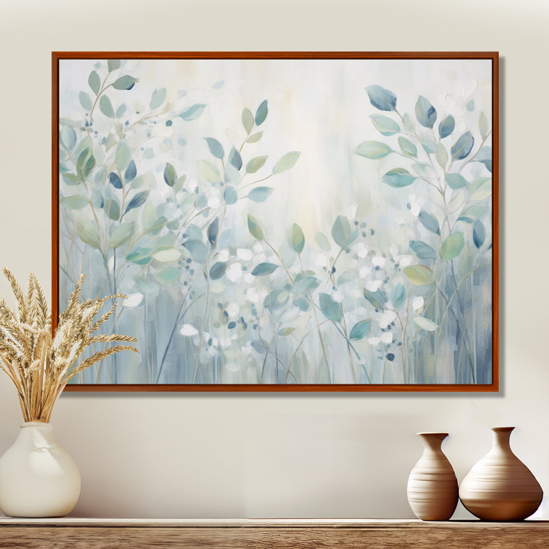 «Blue Botanical Rhythms IV - Abstract Botanicals», reproduction d'art sur toile, H 30 po x l 40 po x P 1,5 po