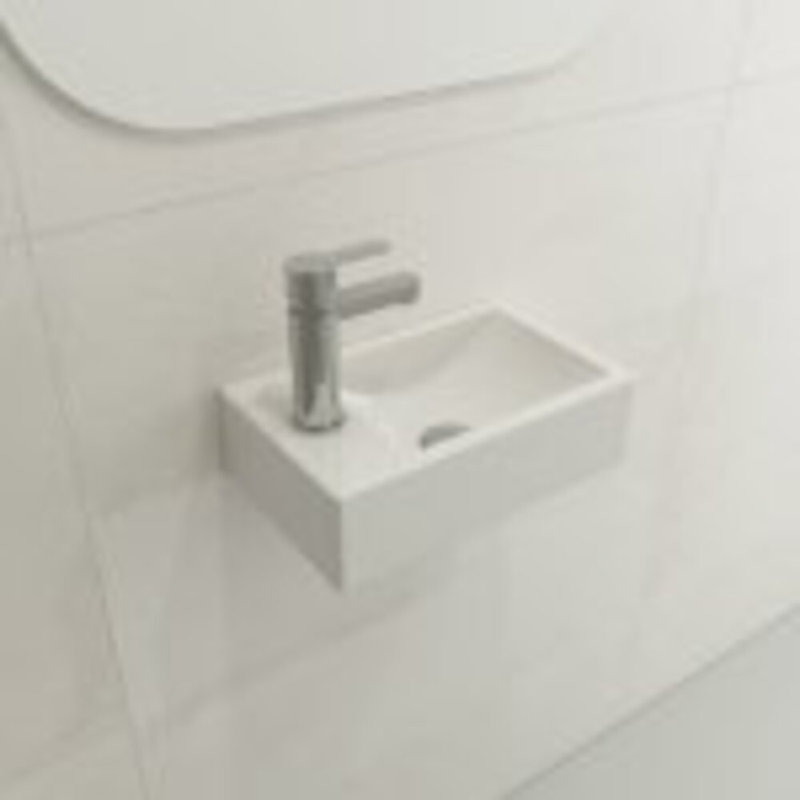 BOCCHI Milano 9.06'' Fireclay Rectangular Bathroom Sink, White