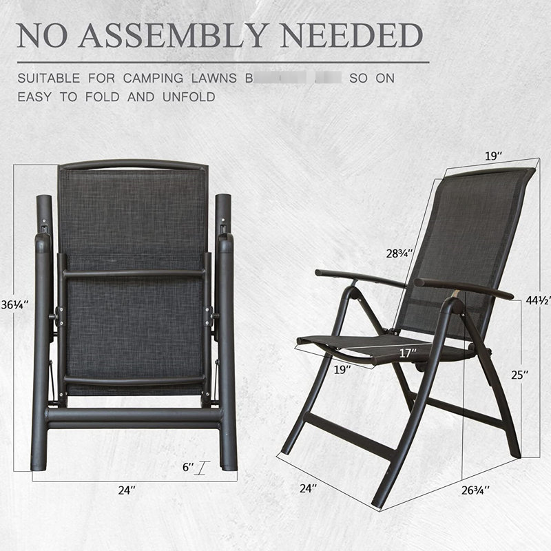 Chaises de patio en aluminium pour 2 personnes