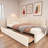 Upholstered Daybed With Adjustable Side Panels And Casters-402331076