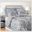 Ensemble de literie pour très grand lit, édredon en jacquard de polyester bleu, style élégant