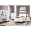 Lit simple moderne blanc avec style et éclairage à DEL, finition, bois massif +, style, 39,98 po