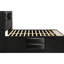 King Size Black Bookcase Bed Of Transitional Design With Ample Storage In Headboard And For Bedroom Decor Compartments-1699634785