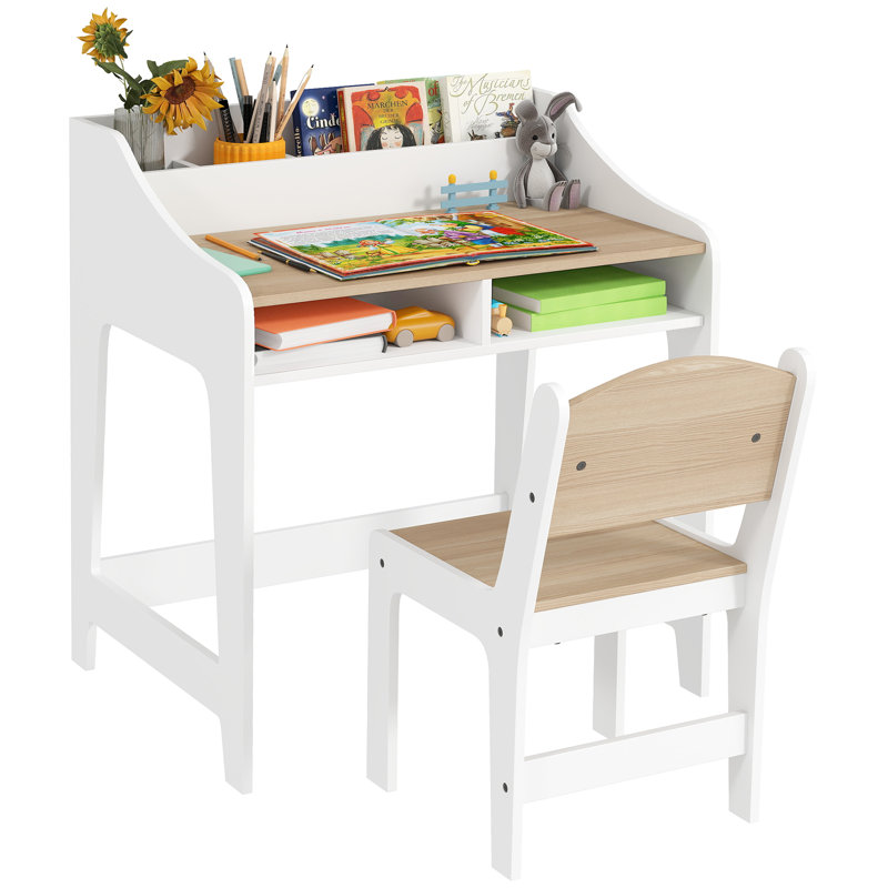Kids 2 Piece Rectangular Desk Or Activity Chair and Chair Set
