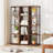12-cube Bookcase 57" Tall Freestanding Bookshelf Industrial Shelf Display Rack