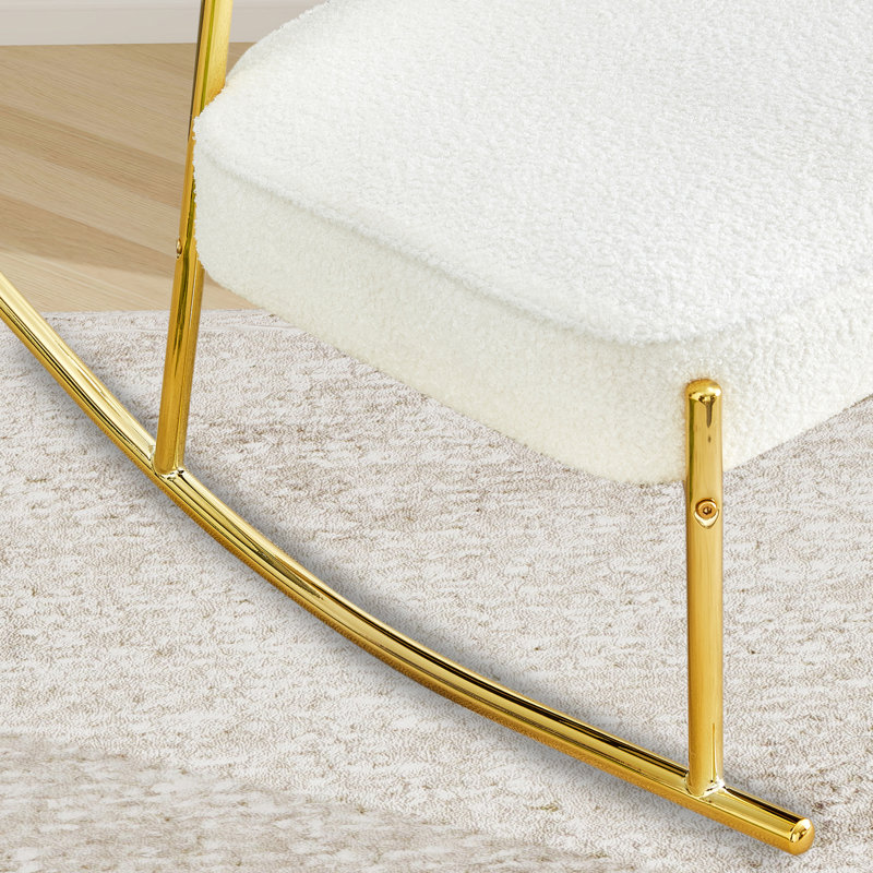 Petite chaise berçante rembourrée, Blanc