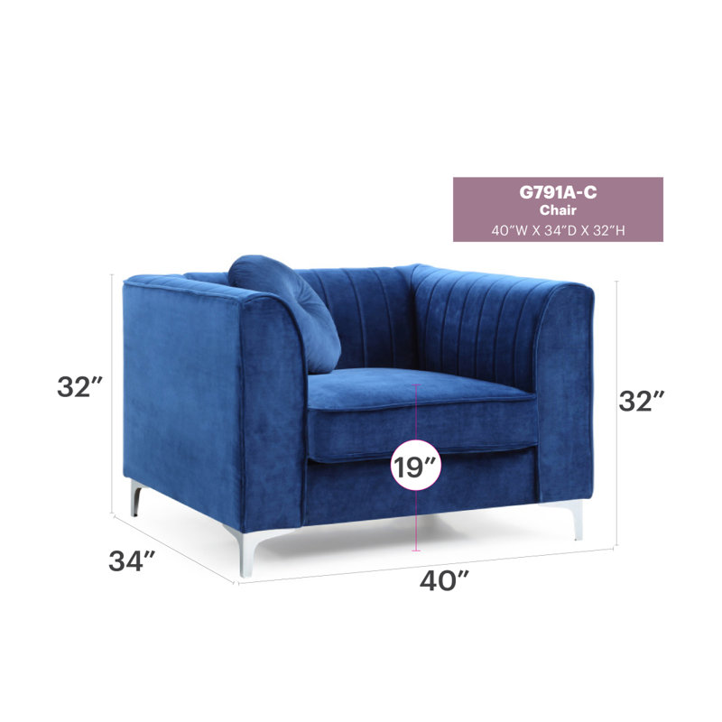 Chaise d'appoint chic bleu marine pour espaces confortables