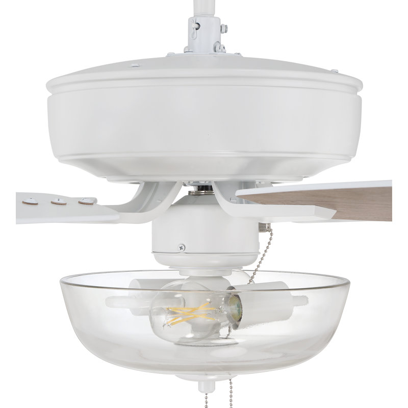 Pro Plus 101 Clear Bowl Light Kit 52'' Ceiling Fan with Light Kit, White