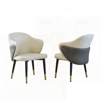 Modern PU Leather Dining Chairs, Ergonomic Design With Carbon Steel Legs For Comfort And Durability In Various Settings