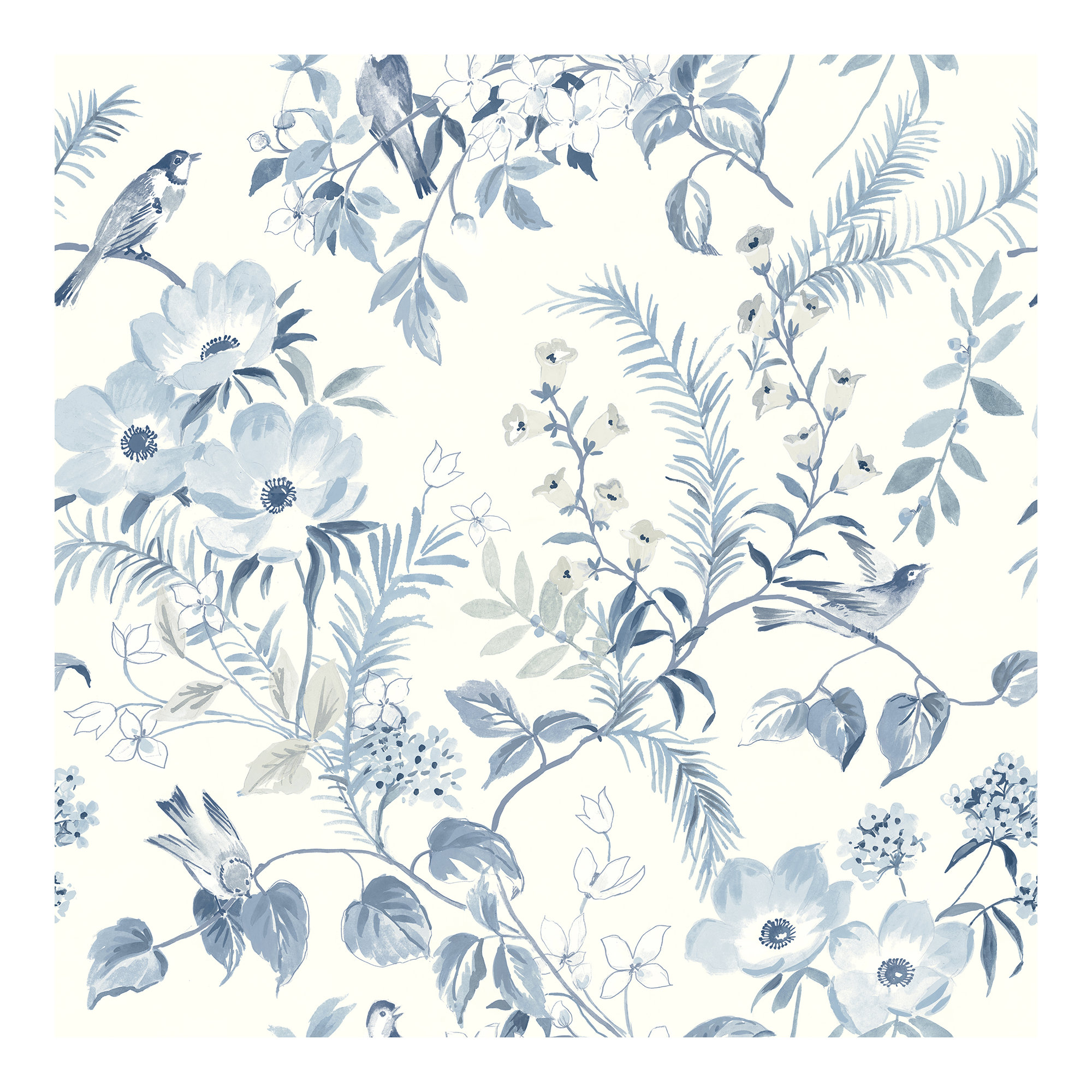 Harton Floral Roll, Blue