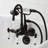 Kingston Brass Vintage Three-Handle 2-Hole Tub Wall Mount Clawfoot Tub Faucet with Hand Shower-50999948