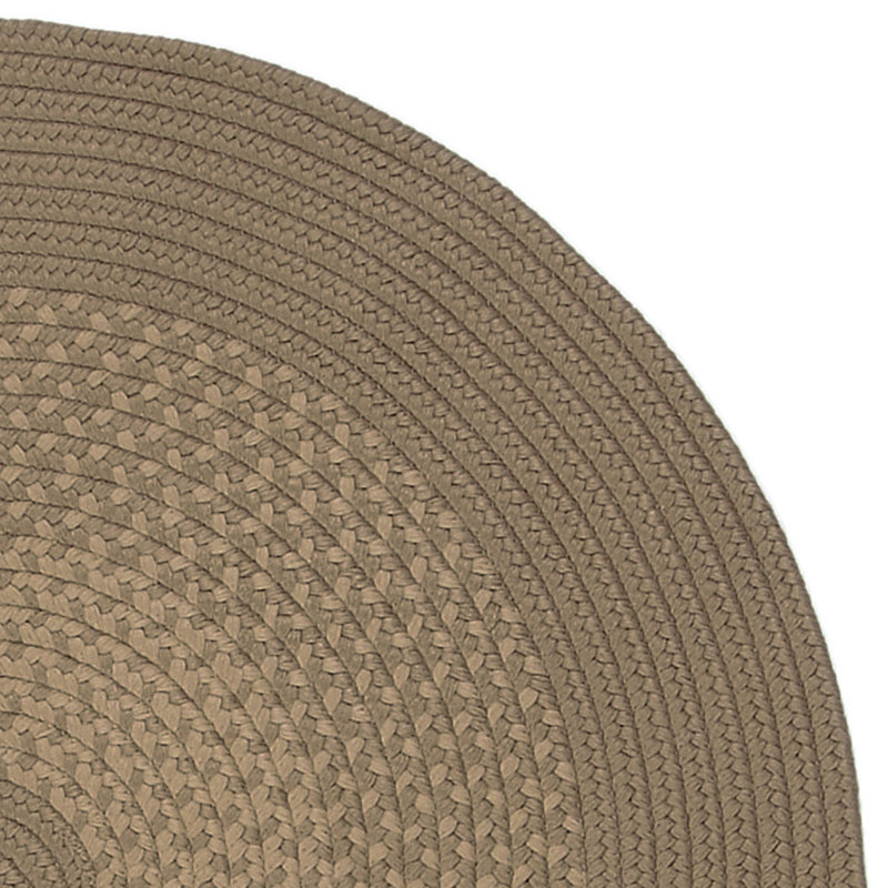 Taupe/Ivoire Tapis décoratif tressé à la main divine, Rond 16 po