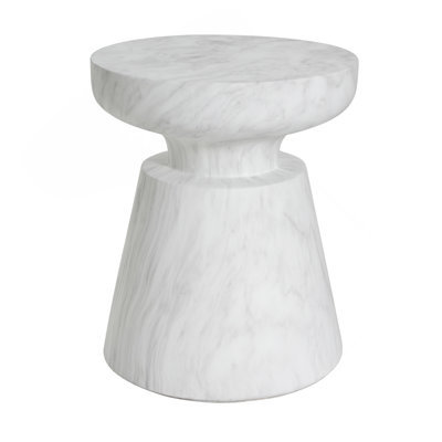 Table d'appoint d'extérieur en travertin Ponti, blanc