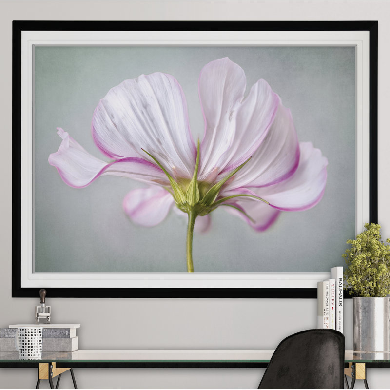 Motif floral texturé - impression sur toile, H 30 po x l 40 po x P 1,5 po, Cadre noir