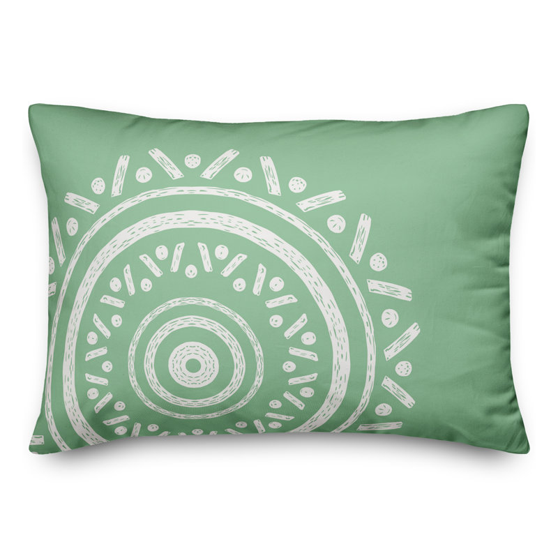 Geometric Outdoor Throw Pillow, Green