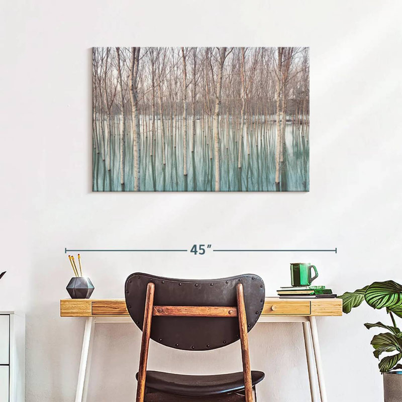 Harnek Ticino River Birch Trees, 24" H x 36" W