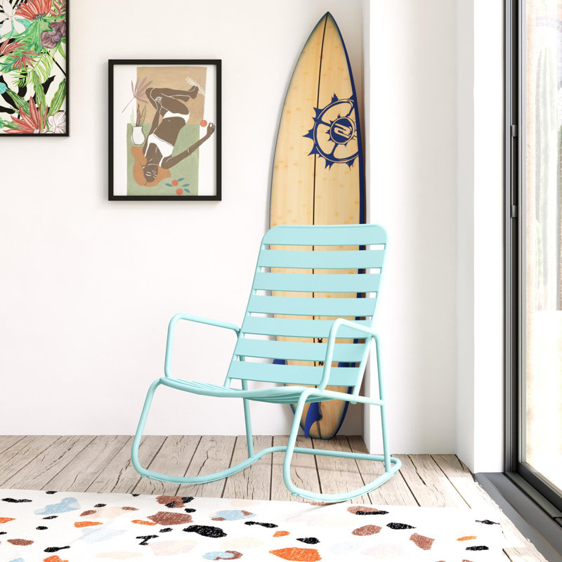 Rynn Metal Rocking Chair (indoor/outdoor), Aqua