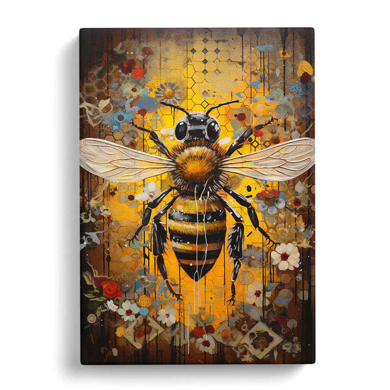 Bee Informel - Wrapped Canvas, 60cm H x 40cm W x 3cm D