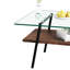 Table en verre trempé pour le salon avec pieds en métal élégants et surface lisse moderne avec plateau de table transparent