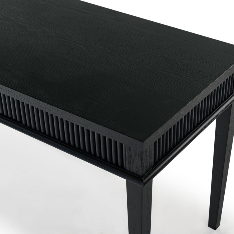 Shelbie 1 Drawer Reeded Desk, Black