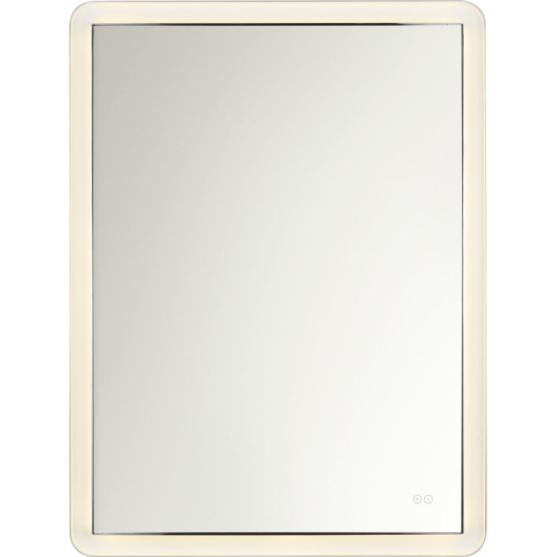 Miroir rectangulaire Chopin, Nickel poli, H 48 po x l 36 po x P 1,5 po
