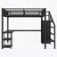 Lit mezzanine en métal avec garde-robe et lumière DEL-114224550