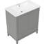 Meuble-lavabo de 30 po gris - Armoire à cadre solide avec tiroir et lavabo