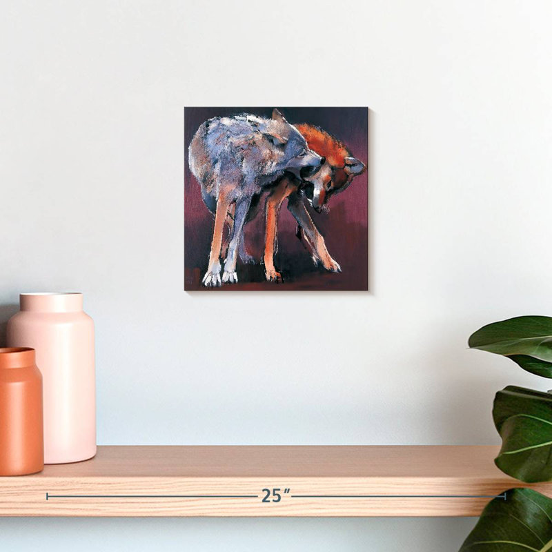 Crowle Two Wolves I, 10" H x 10" W