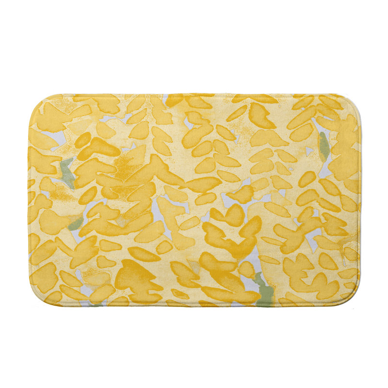 Lubbers Non-Slip Bath Mat, 17" W x 24" L, Yellow