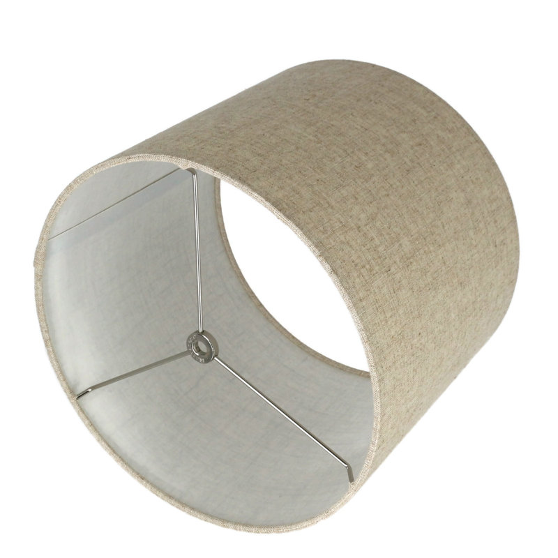 Abat-jour tambour en lin (araignée), Beige, H 10 po x l 12 po x P 12 po