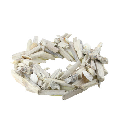 Nautical Driftwood and Seashell Summer Wreath 12-Inch