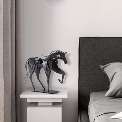 Wendt Handmade Metal Horse Statue Sculpture Décor for Horse Lovers Gifts